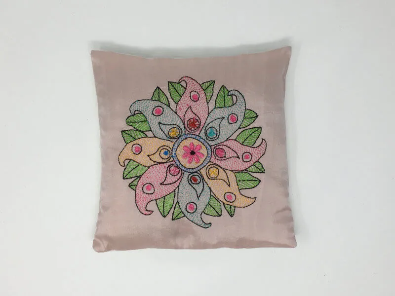 Beautiful hand embroidered cushion
